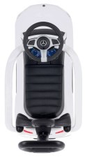 Jeździk pchacz chodzik dla dziecka Mercedes C-Class DELUXE z popychaczem z podnóżkiem i siedzeniem ze skóry PU biały