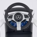 Jeździk pchacz chodzik dla dziecka Mercedes C-Class DELUXE z popychaczem z podnóżkiem i siedzeniem ze skóry PU biały
