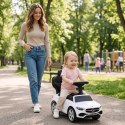 Jeździk pchacz chodzik dla dziecka Mercedes C-Class DELUXE z popychaczem z podnóżkiem i siedzeniem ze skóry PU biały