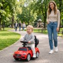Jeździk pchacz chodzik dla dziecka Mercedes C-Class DELUXE z popychaczem z podnóżkiem i siedzeniem ze skóry PU czerwony