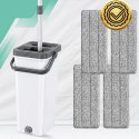 MOP Z WIADREM 2-KOMOROWYM WASH + DRY ALUMINIOWA GŁOWICA 33 CM 4 WKŁADY MIKROFIBRA