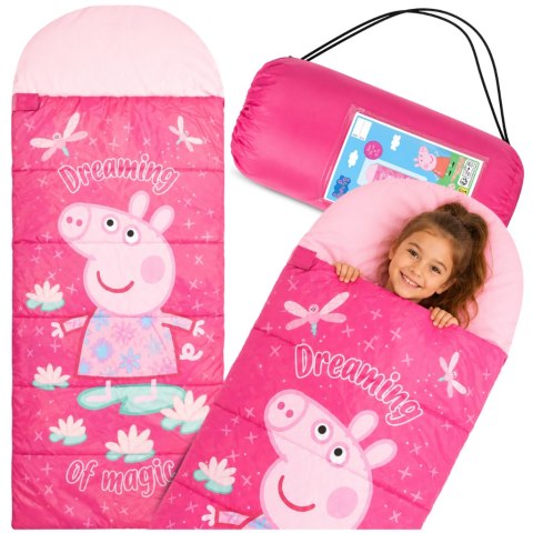 Śpiwór Dziecięcy Peppa Pig 170x70 cm Oryginalny Licencja Hasbro Różowy