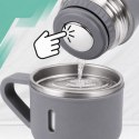 Termos 500 ml + 3 Kubki Zestaw Termiczny Stal Nierdzewna Turystyczny Prezent SZARY
