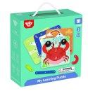 TOOKY TOY Drewniana Układanka Klocki Kołki Wzory Zwierząt do Odtworzenia Certyfikat FSC