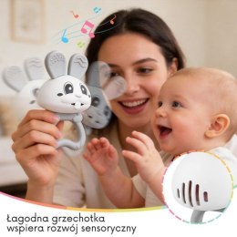 Mombella 02401 Gryzak Grzechotka 2w1 Królik Bunny Grey