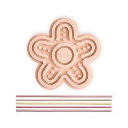 Mushie MU102301 Tablica Sensoryczna Labirynt Przeplatanka Kwiatek