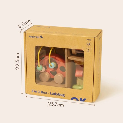 TOOKY TOY Zestaw Zabawek Box Montessori od 12m+ Biedronka do Zabawy Rozwojowej 3w1