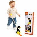 VIGA TOYS Drewniany Pchacz Pingwin Zabawka na Kiju do Pchania na Roczek
