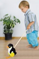 VIGA TOYS Drewniany Pchacz Pingwin Zabawka na Kiju do Pchania na Roczek