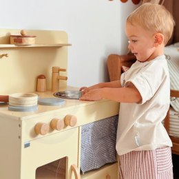 TOOKY TOY Drewniana Beżowa Kuchnia z Akcesoriami
