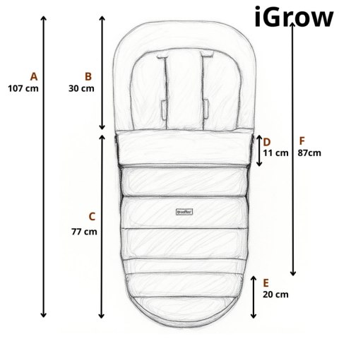ZAFFIRO Regulowany śpiwór iGrow Scandi 0-36m black