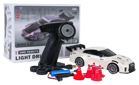 Autko R/C do Driftu 1:20 z Funkcją Świateł Biały