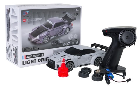 Autko R/C do Driftu 1:20 z Funkcją Świateł Szary