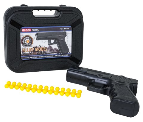 Czarny Pistolet Zabawkowy Metalowy na Kulki