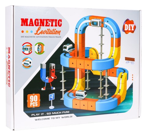 Magnetyczna Kolorowa Kolejka 90el.