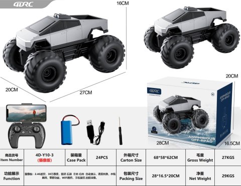 Pojazd R/C 2w1 do Wody SILVER TRUCK