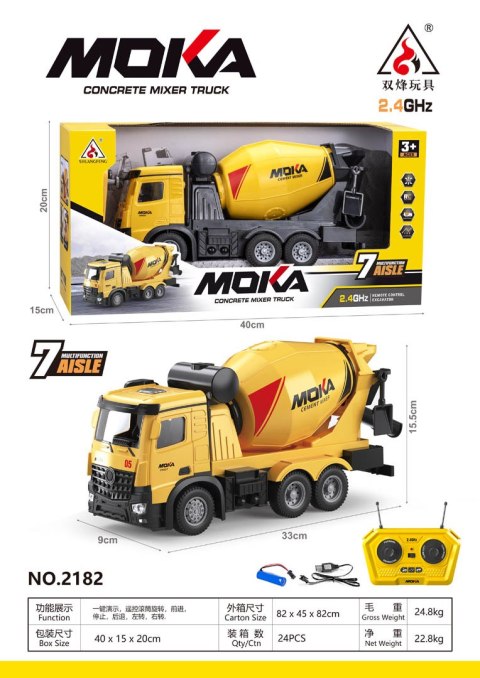Pojazdy Budowlane Betoniarka Żółta R/C