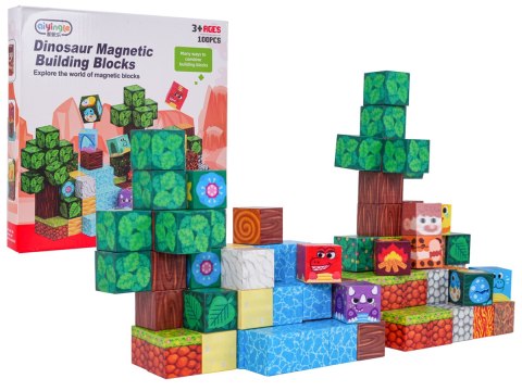 Zestaw Kostek Klocków Magnetycznych 100el.