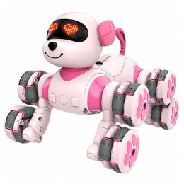 Pies Robot Zdalnie Sterowany RC 8 Kół Drift 360° Akrobacje Różowy
