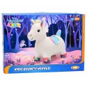 Pluszowy Konik Skoczek Pompowany Dla Dzieci Do Skakania Biały 60cm