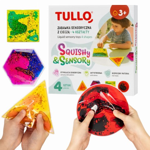TULLO 710 Zabawki sensoryczne z cieczą squishy 4 kształty