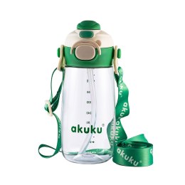 AKUKU A0724 Bidon ze słomką szkolny zielony 480ml