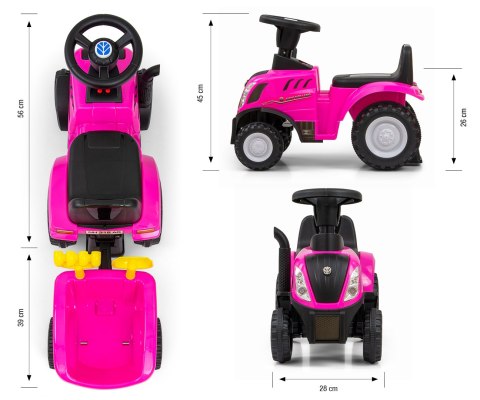 Milly Mally Pojazd NEW HOLLAND T7 TRAKTOR Pink