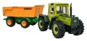 Traktor Zielony 1:24 z Pilotem Mercedes Benz + Żółta Przyczepa