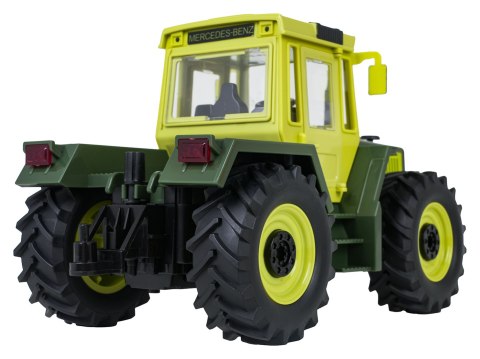 Traktor Zielony 1:24 z Pilotem Mercedes Benz + Żółta Przyczepa