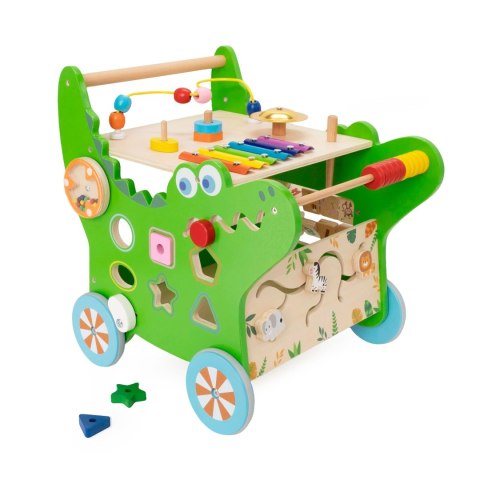 VIGA Drewniany Pchacz Edukacyjny Krokodylek 12w1