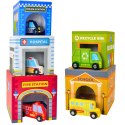 WOOPIE GREEN Układanka Sorter Kostki Miasto Pojazdy w Pudełkach + Figurki 10 el.