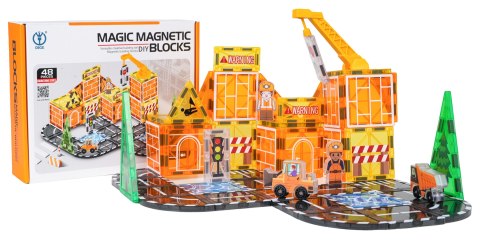 Zestaw Klocków Magnetycznych Plac Budowy 48el.