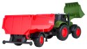 Zielony Traktor z Funkcją Świateł i Dźwięku 1:32 + Czerwona Przyczepa