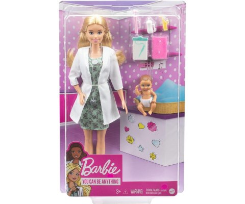 Mattel GVK03 Pediatra Lalka z Bobasem i Akcesoriami Tematycznymi