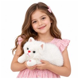 Pluszowy Kotek Maskotka Przytulanka Z Dźwiękami Miauczenia Biały 40cm