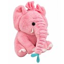 Pluszowy Słonik Z Kokardką Przytulanka Maskotka Różowy 26 cm
