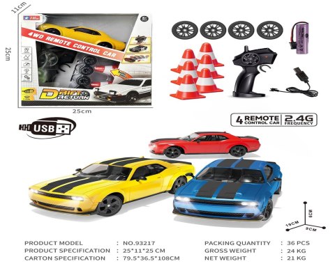 Auto Do Driftu SPORT + Akcesoria Żółte