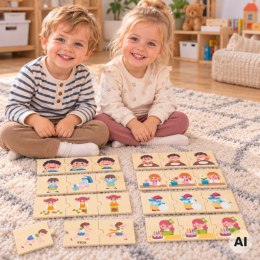 VIGA Drewniana Układanka Puzzle Dopasuj Czynności Dzieci