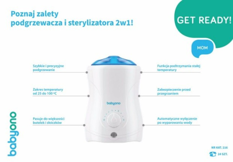 BabyOno Podgrzewacz 2w1 Natural Nursing z funkcją sterylizacji 216