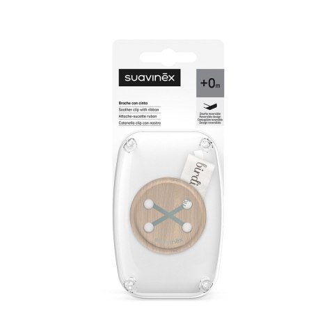 SUAVINEX 4940 Klips do smoczka z tasiemką Miętowy Birdies