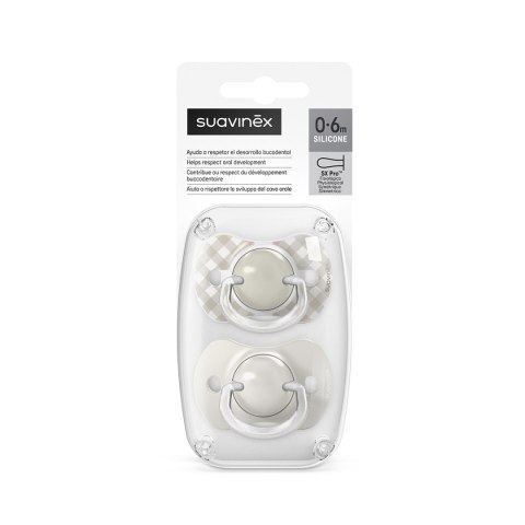 SUAVINEX 4261 Smoczek fizjologiczny SX Pro 0-6 m Beżowy Wild&Free 2szt.