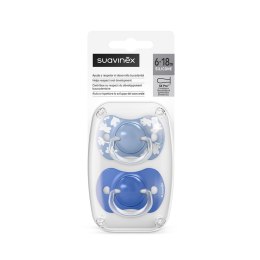 SUAVINEX 4346 Smoczek fizjologiczny SX Pro 6-18m Niebieski Wild&Free 2szt.