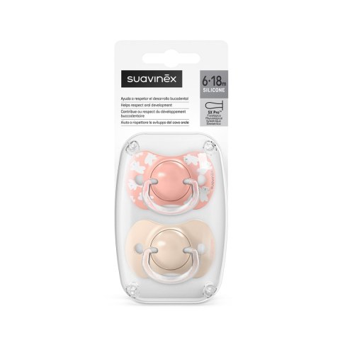 SUAVINEX 4339 Smoczek fizjologiczny SX Pro 6-18m Różowy Wild&Free 2szt.