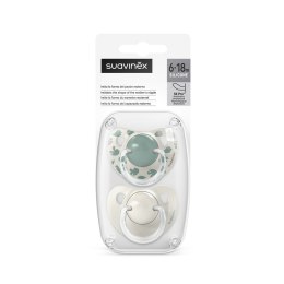 SUAVINEX 4506 Smoczek anatomiczny SX Pro 6-18m Miętowy Birdies 2szt.