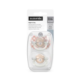 SUAVINEX 4674 Smoczek fizjologiczny SX Pro 0-6 m 2szt świecący Różowy Wild & Free