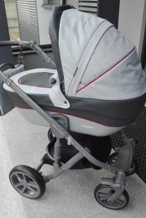 PRIMAVERA New 3w1 Szara Rama + Grafit Eco Skóra + kolor lamówka Coneco z fotelikiem BE ONE 0-13 kg 4****ADAC B-One Nania