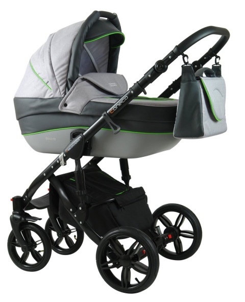 PRIMAVERA New 3w1 Szara Rama + Grafit Eco Skóra + kolor lamówka Coneco z fotelikiem BE ONE 0-13 kg 4****ADAC B-One Nania