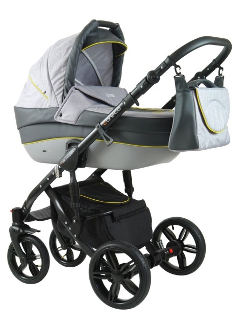 PRIMAVERA New 3w1 Szara Rama + Grafit Eco Skóra + kolor lamówka Coneco z fotelikiem BE ONE 0-13 kg 4****ADAC B-One Nania