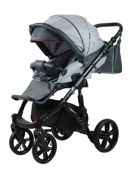 PRIMAVERA New 3w1 Szara Rama + Grafit Eco Skóra + kolor lamówka Coneco z fotelikiem BE ONE 0-13 kg 4****ADAC B-One Nania