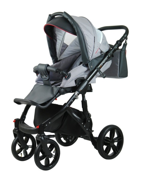 PRIMAVERA New 3w1 Szara Rama + Grafit Eco Skóra + kolor lamówka Coneco z fotelikiem BE ONE 0-13 kg 4****ADAC B-One Nania